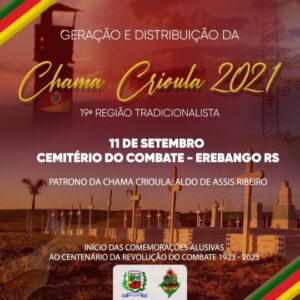 Cemitério do Combate irá sediar a geração e distribuição da Chama Crioula