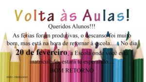 Volta as aulas
